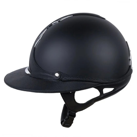Casque Galaxy Eclipse noir & chrome visière large - Antares Sellier