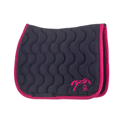 Tapis de selle diamant marine fuschia - Pénélope