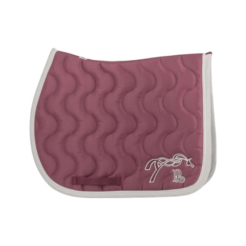 Tapis de selle classique rose poudré blanc - Pénélope