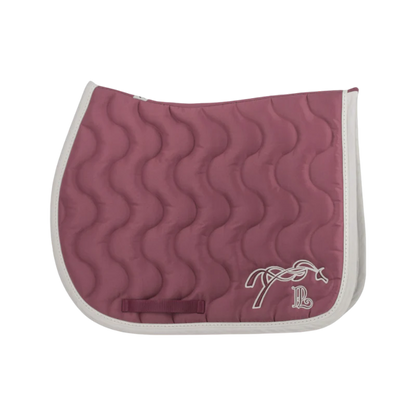 Tapis de selle classique rose poudré blanc - Pénélope