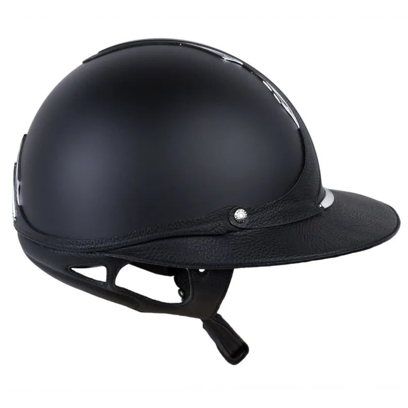 Casque Galaxy Eclipse noir & chrome visière large - Antares Sellier