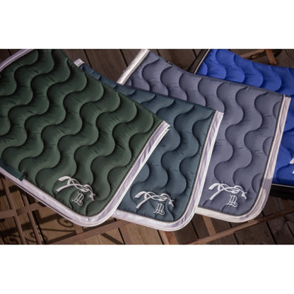 Tapis de selle diamant vert forêt blanc  - Pénélope