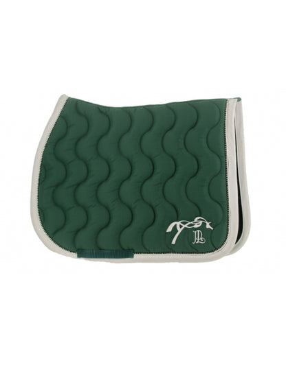 Tapis de selle diamant vert forêt blanc  - Pénélope