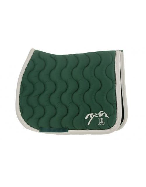 Tapis de selle diamant vert forêt blanc  - Pénélope